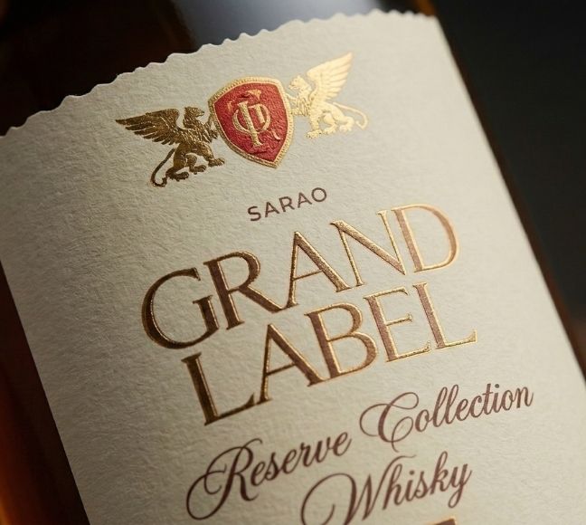 Grand Label Reserve Collection whisky bottle by Sarao Distillery