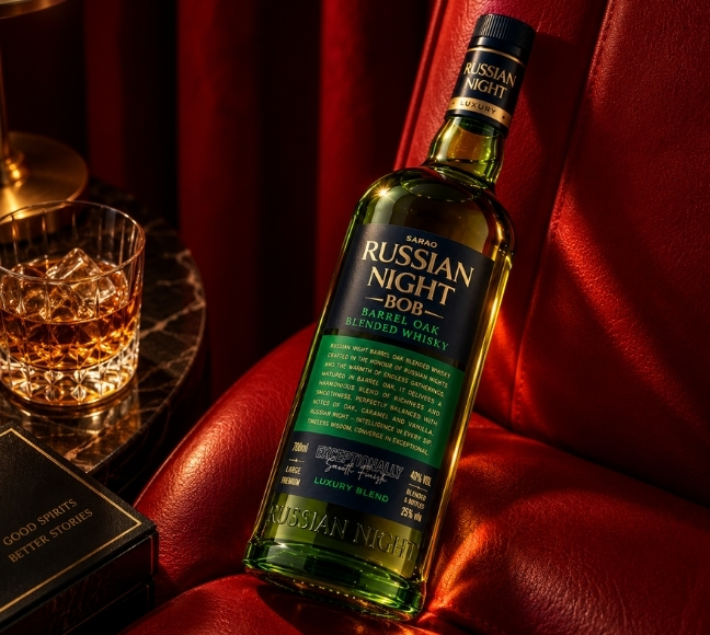 Russian Night Barrel Oak Blend Whisky bottle with oak inspired character