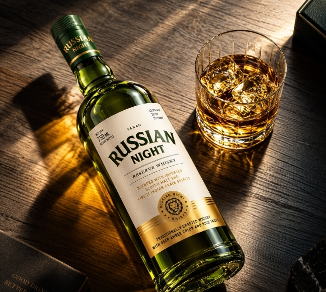 Russian Night Reserve Whisky bottle by Sarao Distillery
