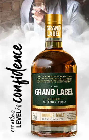 Grand Label Premium Indian Whisky by Sarao Distillery